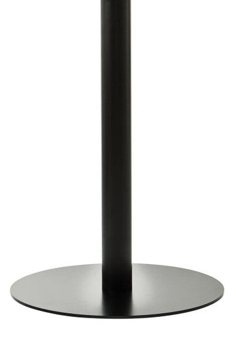 Orsina Metropolitan Round Glass Dining Table – Matt Black Steel Base