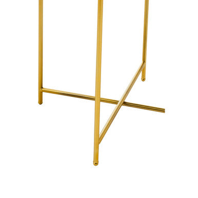 Orsina Round Side Table – Black Tray Top with Gold Iron Stand