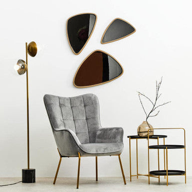 Orsina Trosa Two-Tier Side Table – Black and Gold Round Accent Table