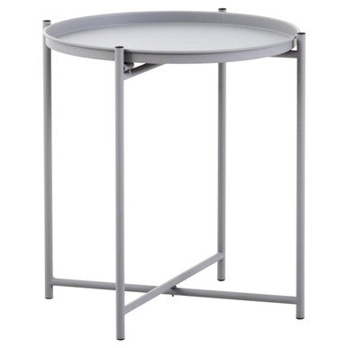 Orsina Trosa Round Grey Iron Side Table – Modern Metal Accent Table