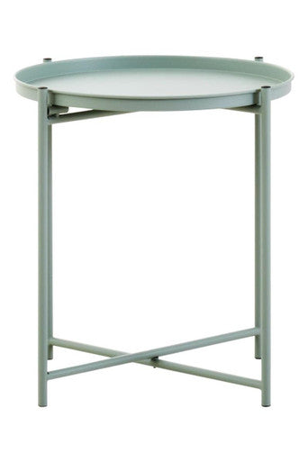 Orsina Trosa Round Green Iron Side Table – Modern Metal Accent Table