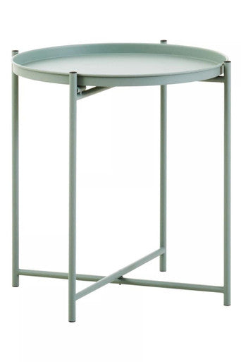 Orsina Trosa Round Green Iron Side Table – Modern Metal Accent Table
