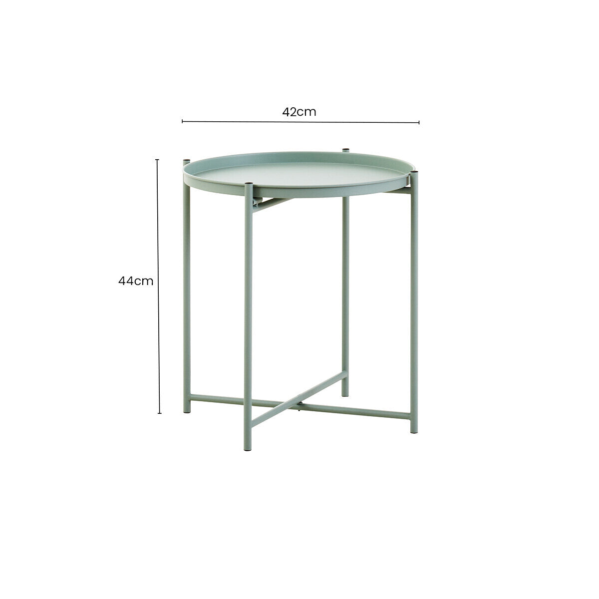 Orsina Trosa Round Green Iron Side Table – Modern Metal Accent Table