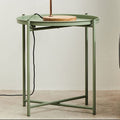 Orsina Trosa Round Green Iron Side Table – Modern Metal Accent Table