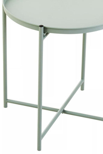 Orsina Trosa Round Green Iron Side Table – Modern Metal Accent Table