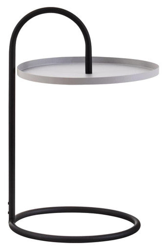Orsina Trosa Round Side Table – Grey and Black Iron Hanging Frame