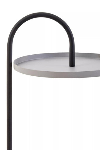 Orsina Trosa Round Side Table – Grey and Black Iron Hanging Frame