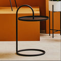 Orsina Trosa Black Round Side Table – Floating Iron Hanging Frame