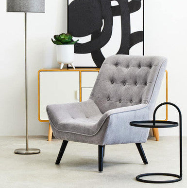Orsina Trosa Black Round Side Table – Floating Iron Hanging Frame