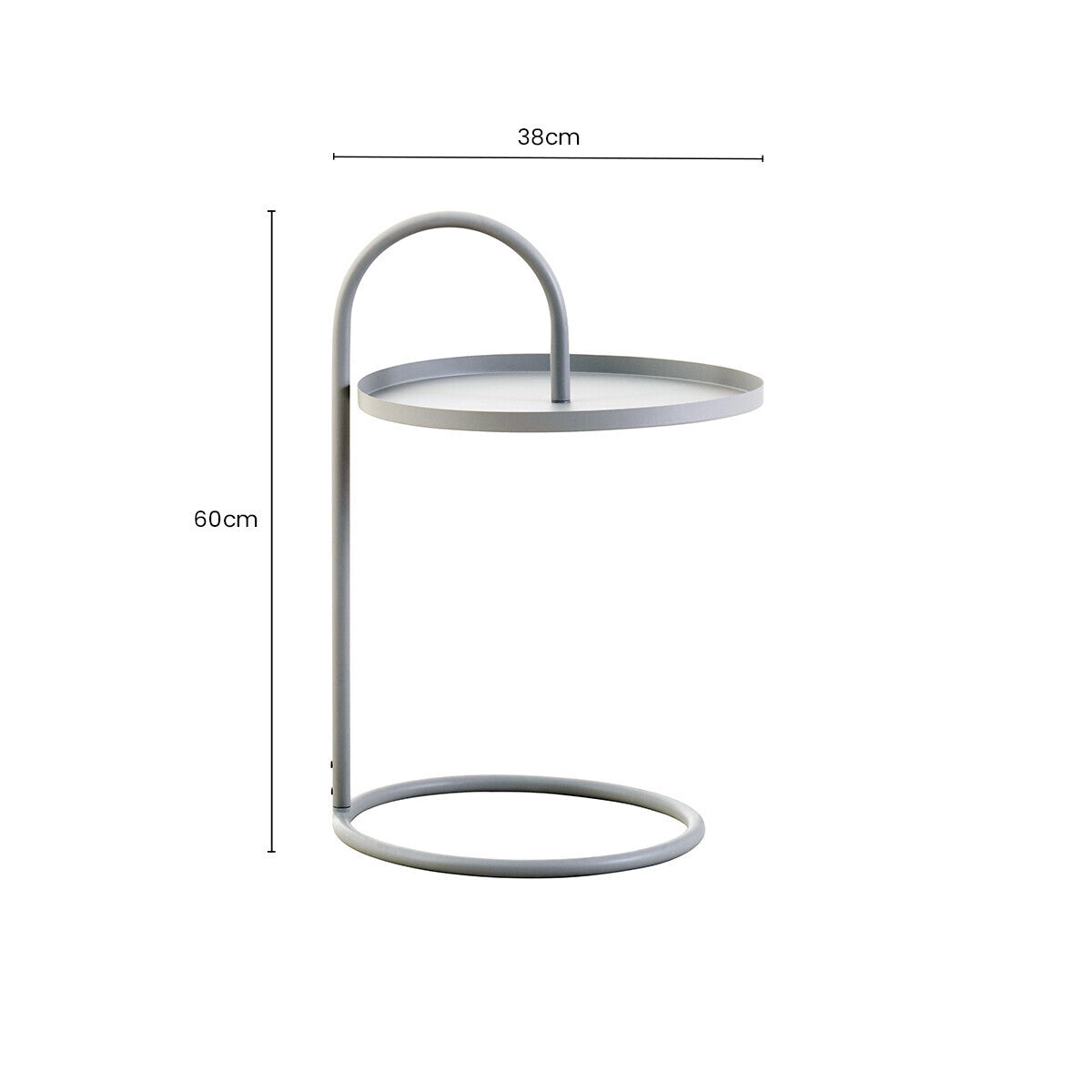 Orsina Trosa Grey Round Metal Side Table – Modern Hanging Accent Table