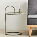 Orsina Trosa Grey Round Metal Side Table – Modern Hanging Accent Table
