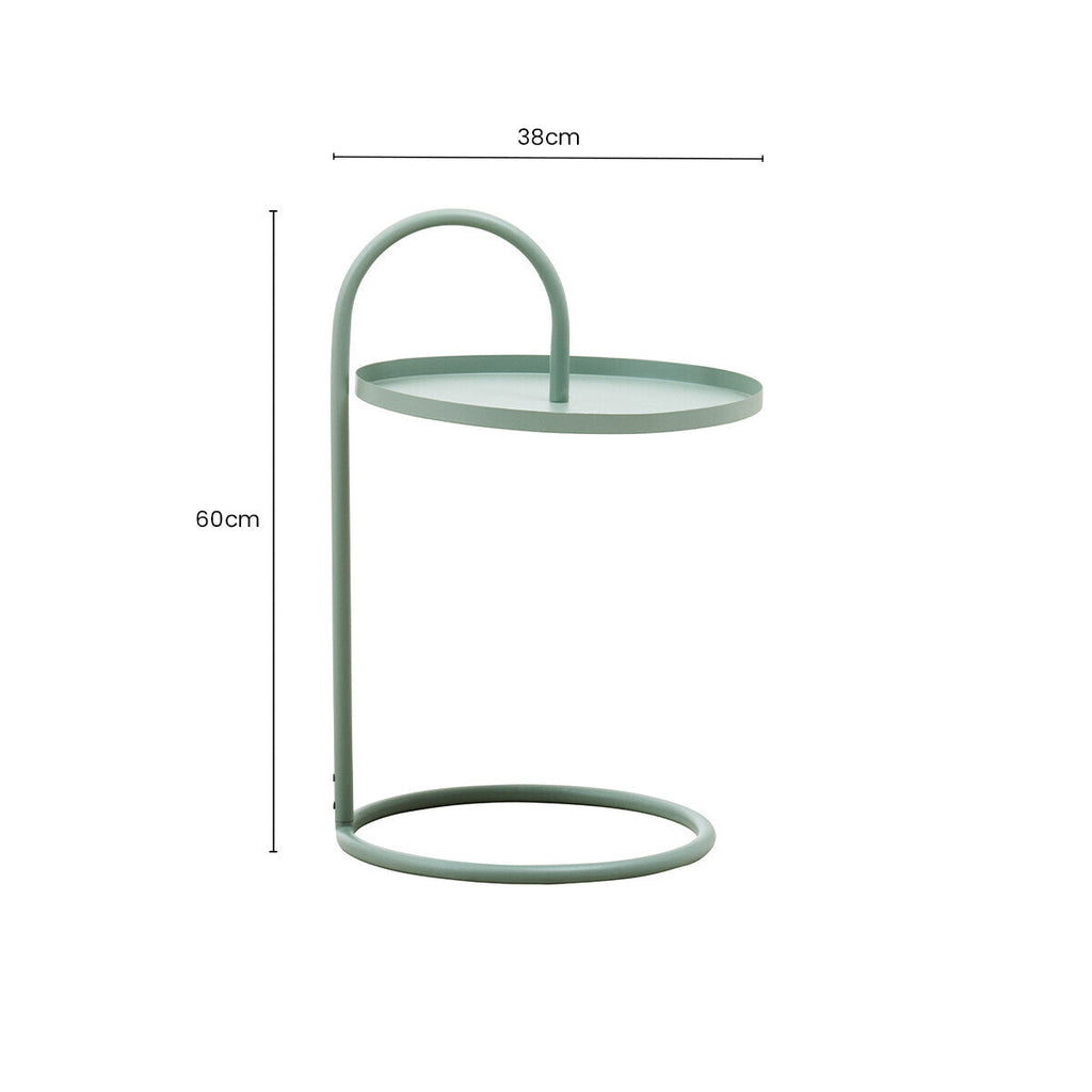 Orsina Trosa Green Round Side Table – Modern Iron Hanging Frame