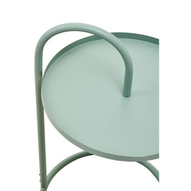 Orsina Trosa Green Round Side Table – Modern Iron Hanging Frame