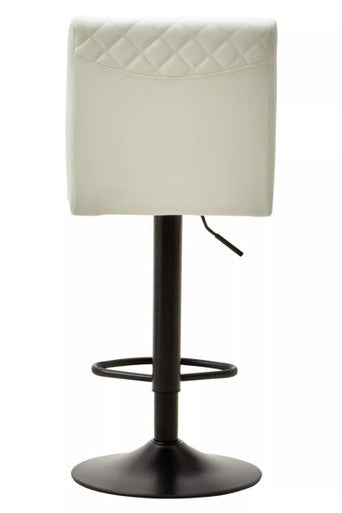 Orsina Baina High Back Bar Stool – White Faux Leather Adjustable Chair