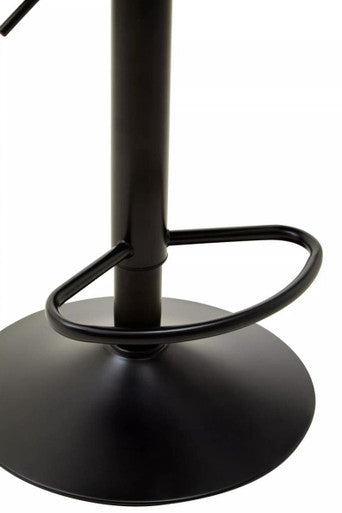 Orsina Baina Bar Stool | Black Leather Effect Adjustable Counter Seat