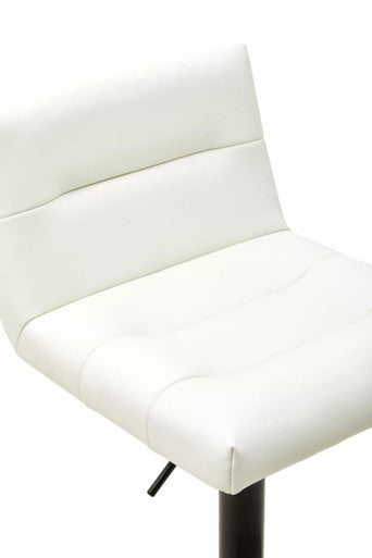 Orsina Baina White Leather Effect Adjustable Bar Stool with Backrest