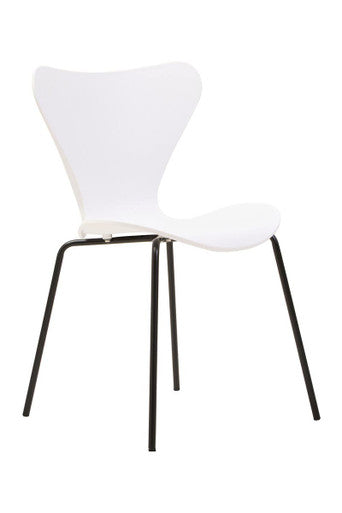 Orsina Laila Modern Dining Chair | White Seat with Black Legs
