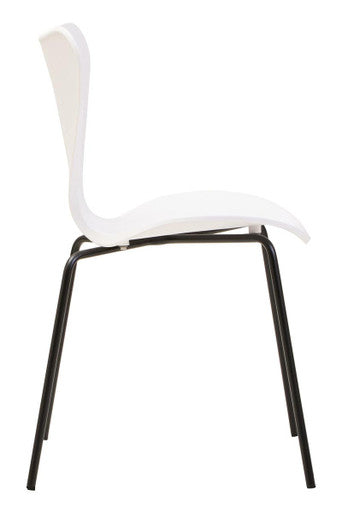 Orsina Laila Modern Dining Chair | White Seat with Black Legs