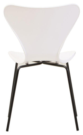 Orsina Laila Modern Dining Chair | White Seat with Black Legs