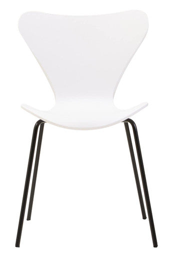Orsina Laila Modern Dining Chair | White Seat with Black Legs