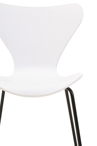 Orsina Laila Modern Dining Chair | White Seat with Black Legs