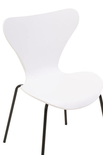 Orsina Laila Modern Dining Chair | White Seat with Black Legs