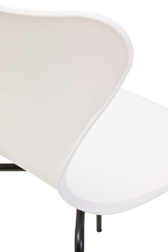 Orsina Laila Modern Dining Chair | White Seat with Black Legs