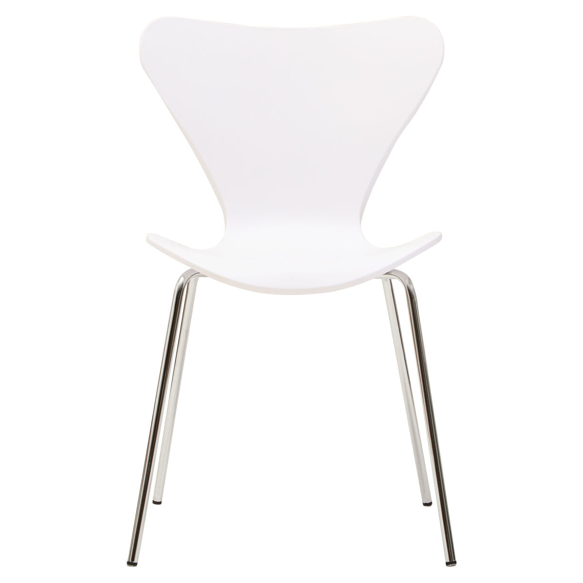 Orsina Laila Modern Dining Chair | White Seat with Silver Chrome Legs