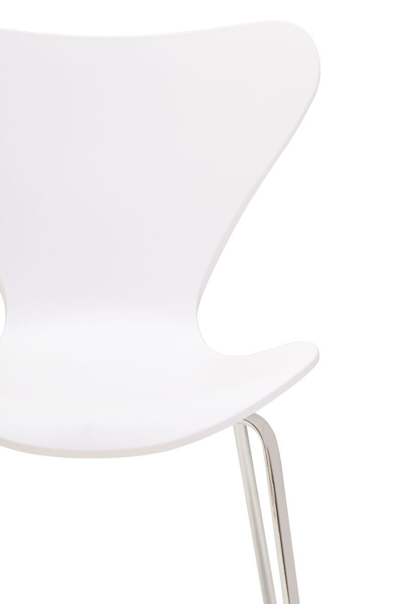 Orsina Laila Modern Dining Chair | White Seat with Silver Chrome Legs