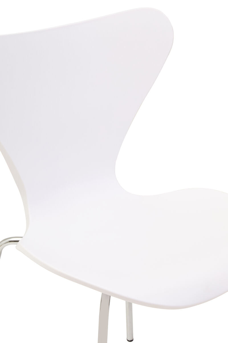Orsina Laila Modern Dining Chair | White Seat with Silver Chrome Legs
