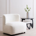 Orsina Montreal Ivory Boucle Armless Lounge Chair – Modern Accent Seating