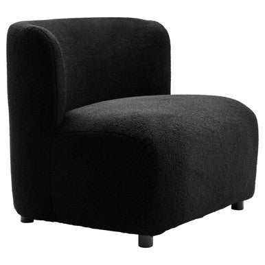 Orsina Montreal Black Boucle Armless Lounge Chair – Modern Accent Seating