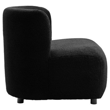 Orsina Montreal Black Boucle Armless Lounge Chair – Modern Accent Seating