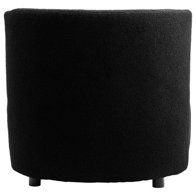 Orsina Montreal Black Boucle Armless Lounge Chair – Modern Accent Seating