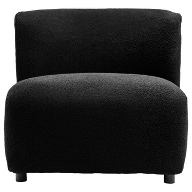 Orsina Montreal Black Boucle Armless Lounge Chair – Modern Accent Seating
