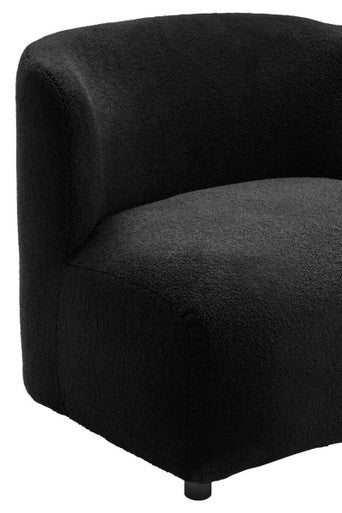 Orsina Montreal Black Boucle Armless Lounge Chair – Modern Accent Seating