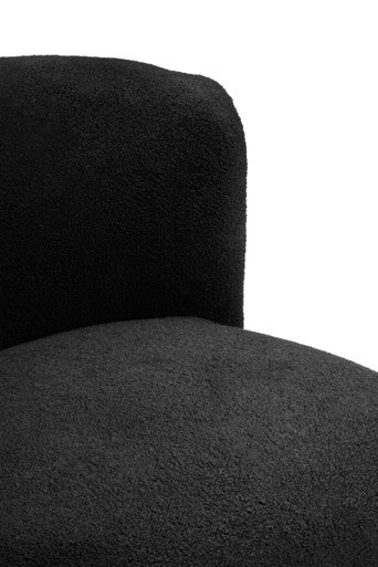 Orsina Montreal Black Boucle Armless Lounge Chair – Modern Accent Seating