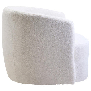 Orsina Montreal Ivory Boucle Curved Swivel Lounge Chair – Accent Seating