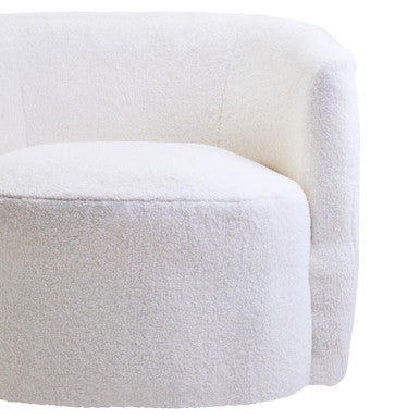 Orsina Montreal Ivory Boucle Curved Swivel Lounge Chair – Accent Seating