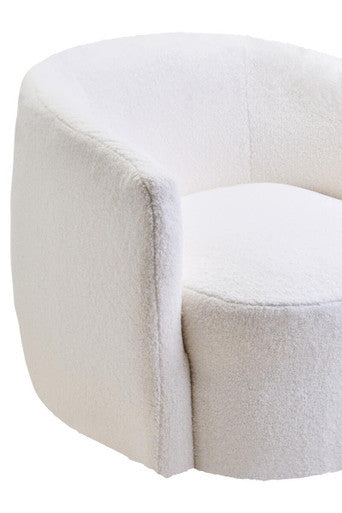 Orsina Montreal Ivory Boucle Curved Swivel Lounge Chair – Accent Seating