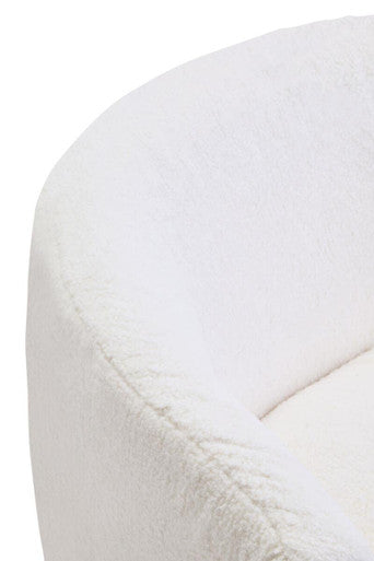 Orsina Montreal Ivory Boucle Curved Swivel Lounge Chair – Accent Seating