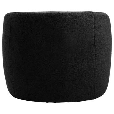 Orsina Montreal Black Boucle Curved Swivel Lounge Chair