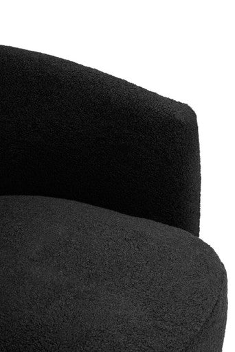 Orsina Montreal Black Boucle Curved Swivel Lounge Chair