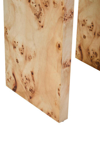 Orsina Mota Burl Wood Curved Side Table – Natural Modern End Table