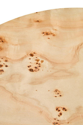 Orsina Mota Round Burl Wood Coffee Table – Drum Shape Design