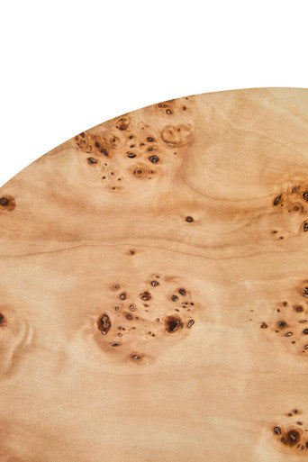Orsina Mota Round Burl Wood Side Table – Natural Drum Accent Table