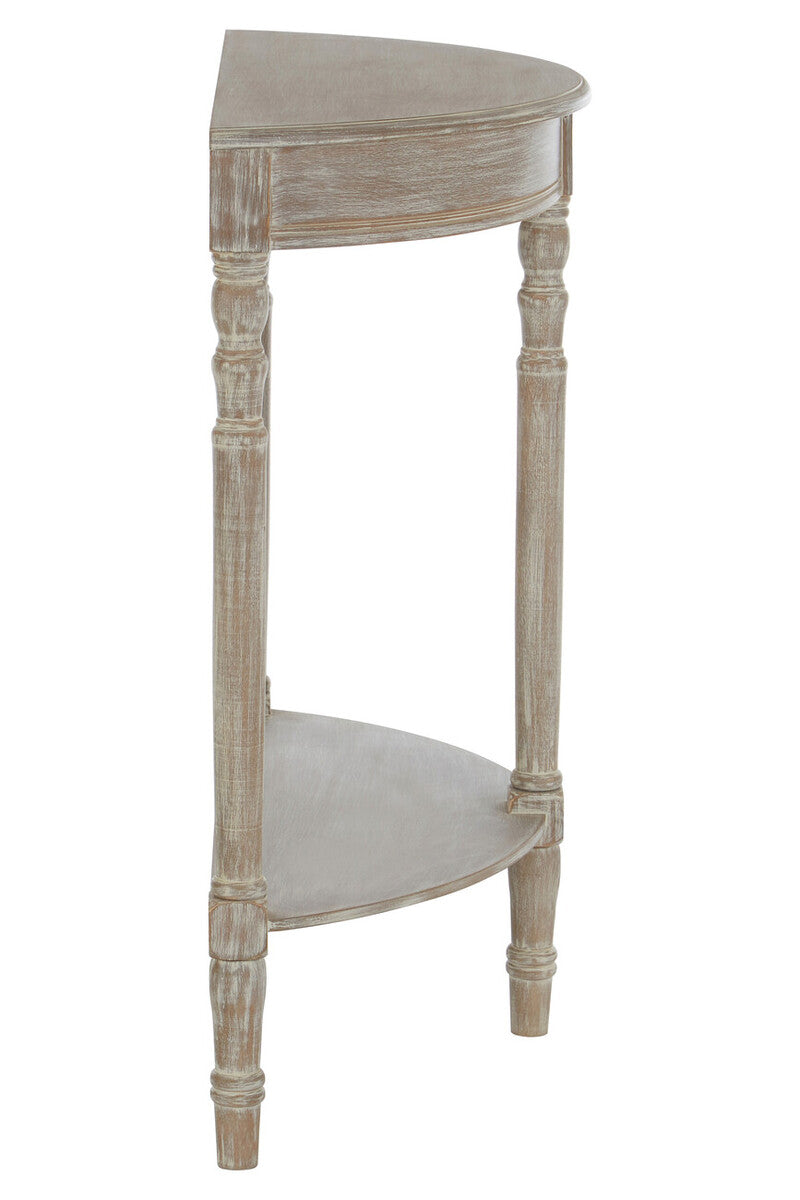 Orsina Heritage Half Moon Console Table – Natural Pine Wood Entryway