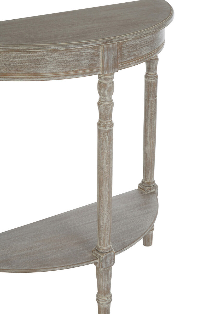 Orsina Heritage Half Moon Console Table – Natural Pine Wood Entryway