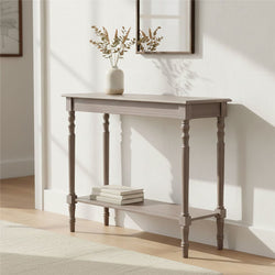Orsina Heritage Natural Pine Wood Console Table with Storage Shelf
