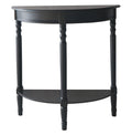 Orsina Heritage Black Pine Wood Half Moon Console Table with Shelf